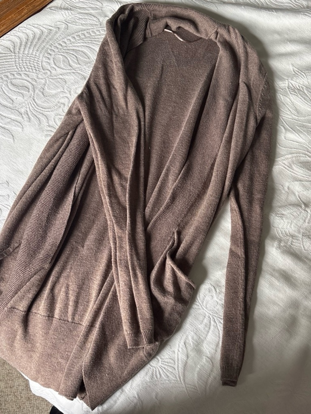 Long brown cardigan